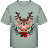 Kinder T-Shirt Weihnachten Rentier – Niedliches Kranz-Motiv