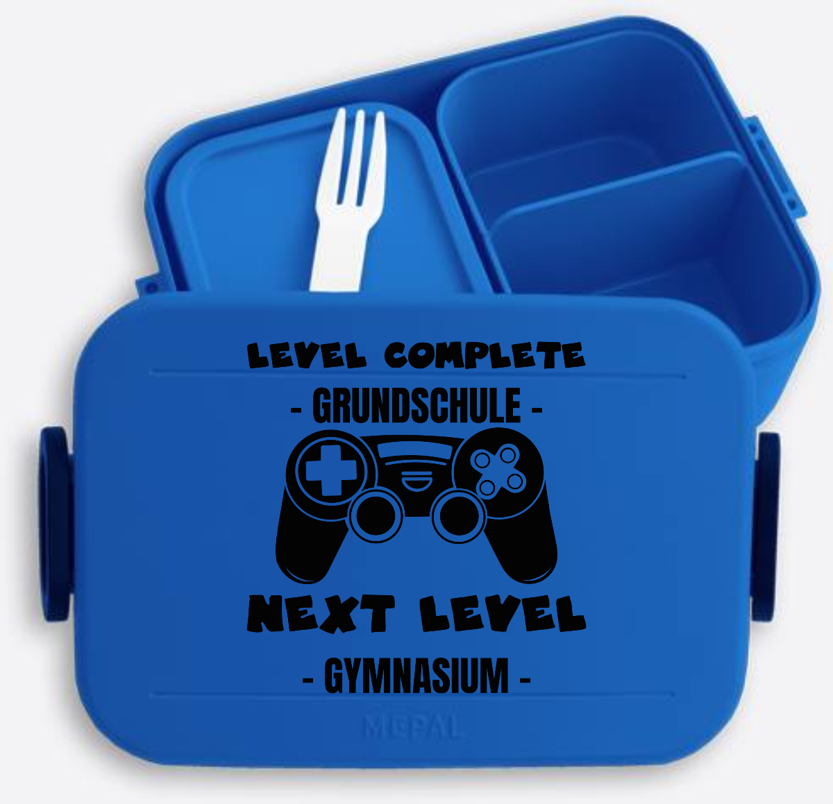 Brotdose Next Level Gymnasium – Personalisiert mit Name - Vivid Blue