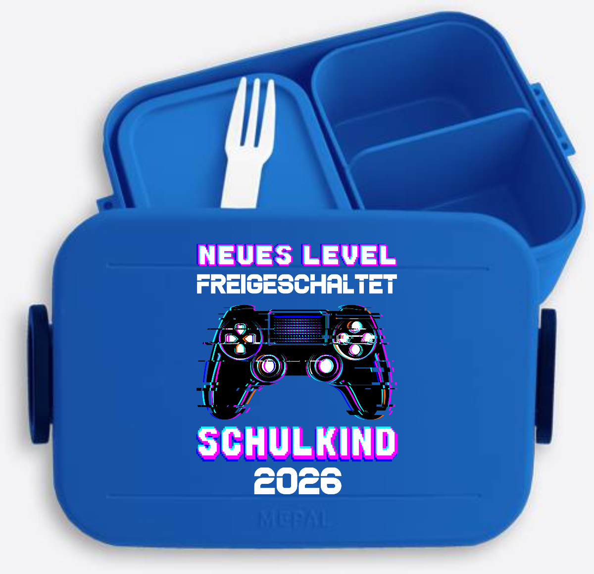 Brotdose Schulkind 2026 – Gamer Neues Level freigeschaltet - Vivid Blue