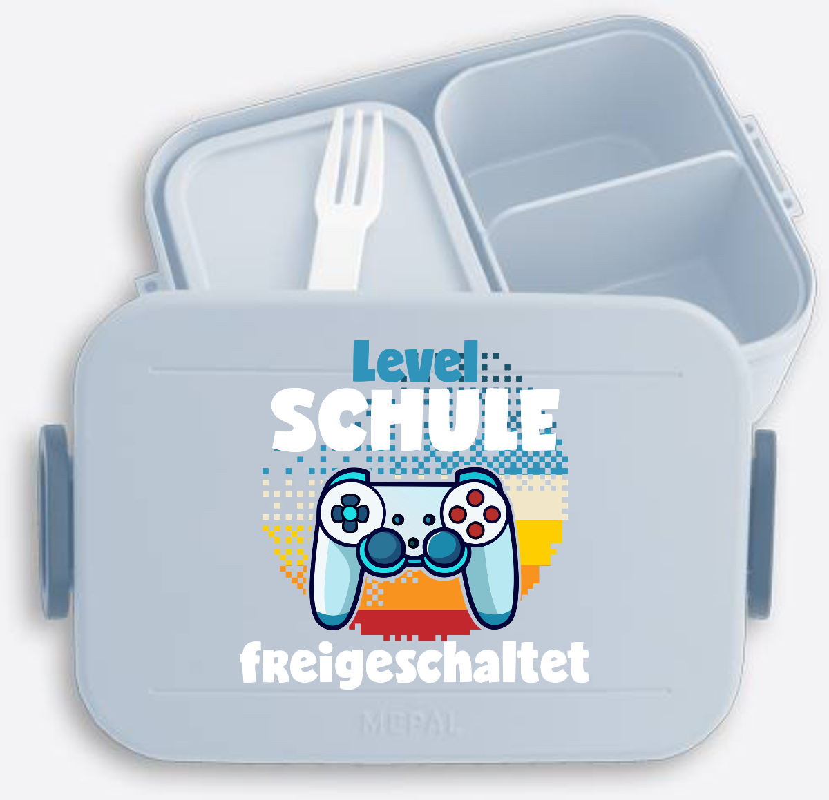 Brotdose zur Einschulung – Level Schule freigeschaltet - Nordic Blue