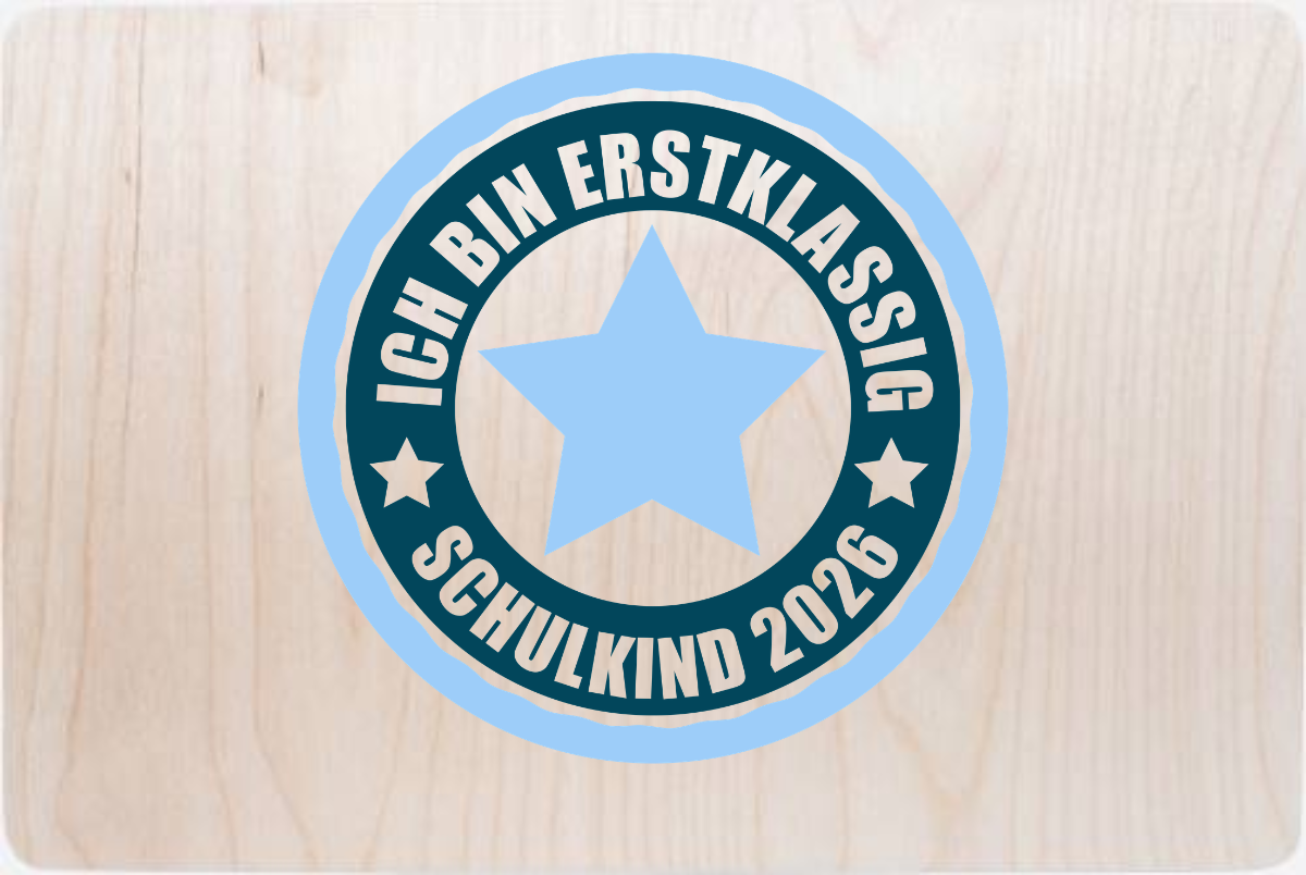 Erinnerungsbox Einschulung 2026 – Ich bin erstklassig - Holz