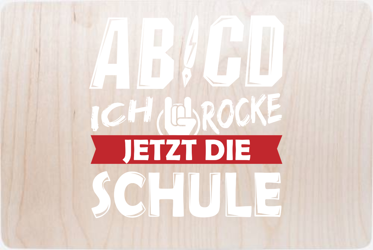 Erinnerungsbox Einschulung: Ich rocke jetzt die Schule - Holz
