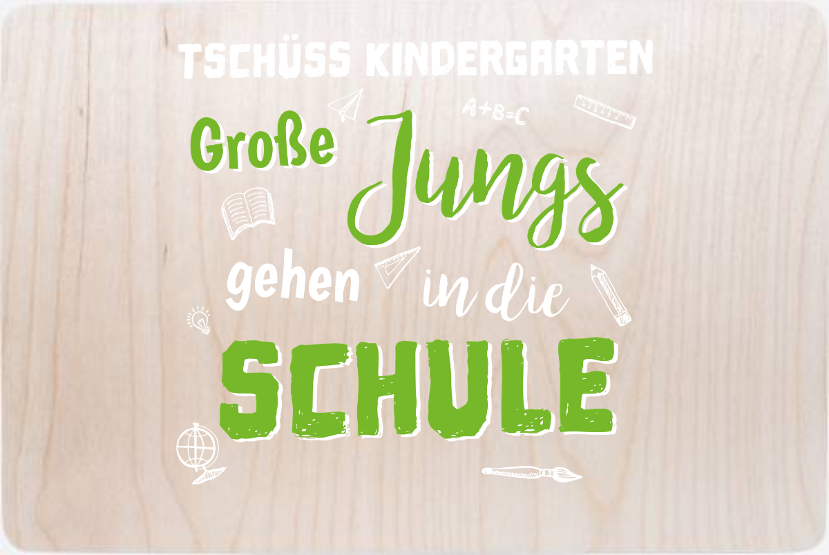 Erinnerungsbox Einschulung – Tschüss Kindergarten Große Jungs - Holz