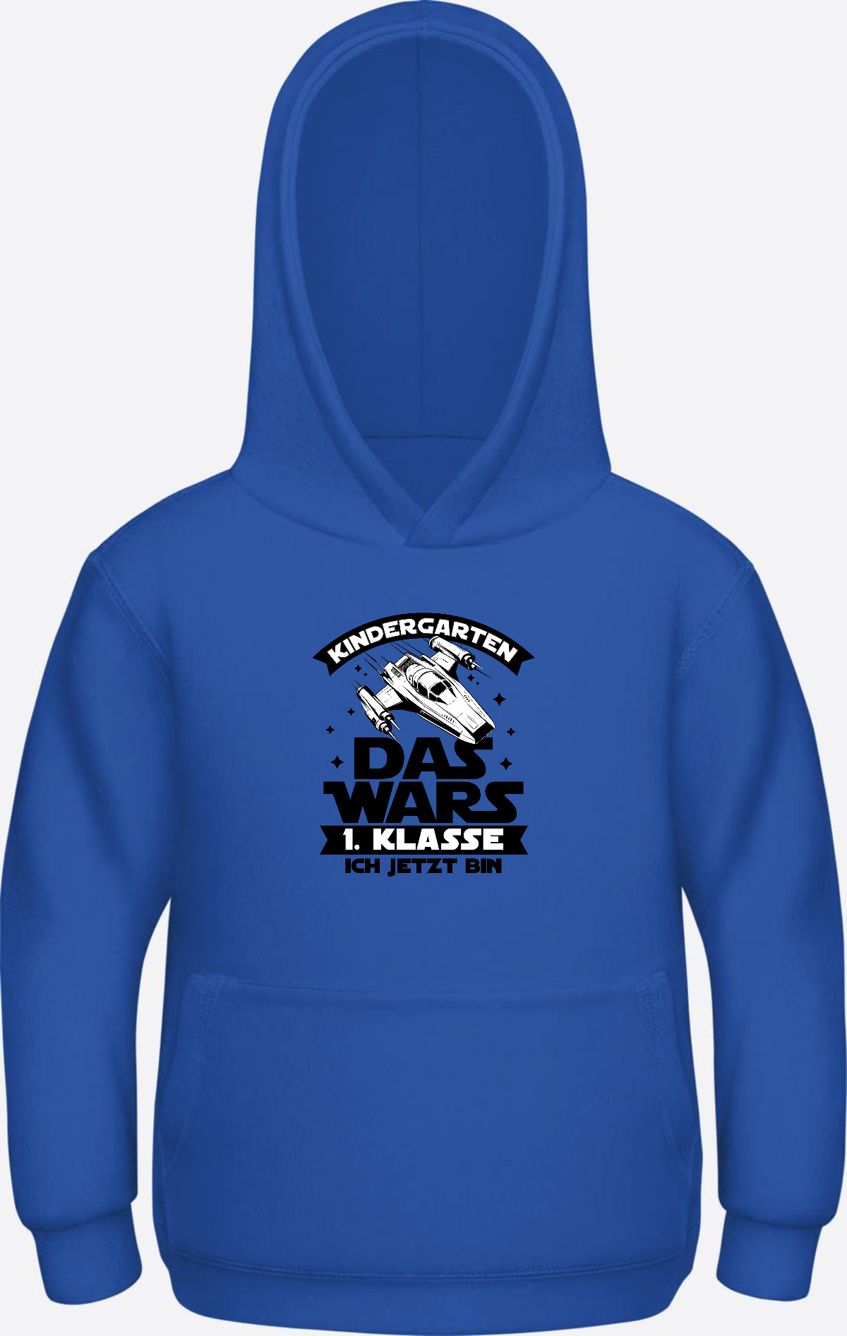 Hoodie Einschulung: Kindergarten Das wars – 1. Klasse - Royal Blue Herzseite