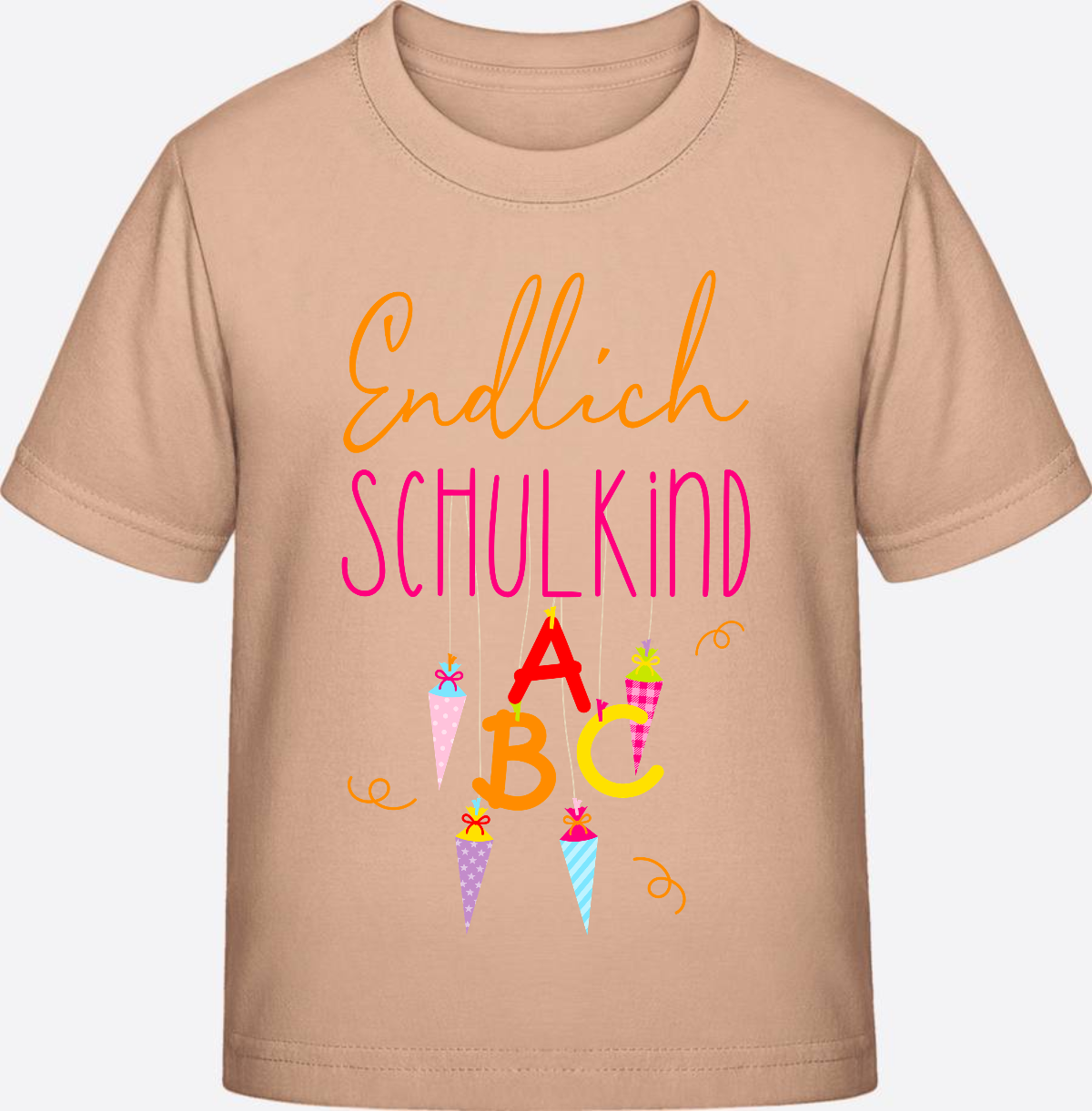Kinder T-Shirt „Endlich Schulkind“ – Personalisiert mit Namen - Fraiche Peche
