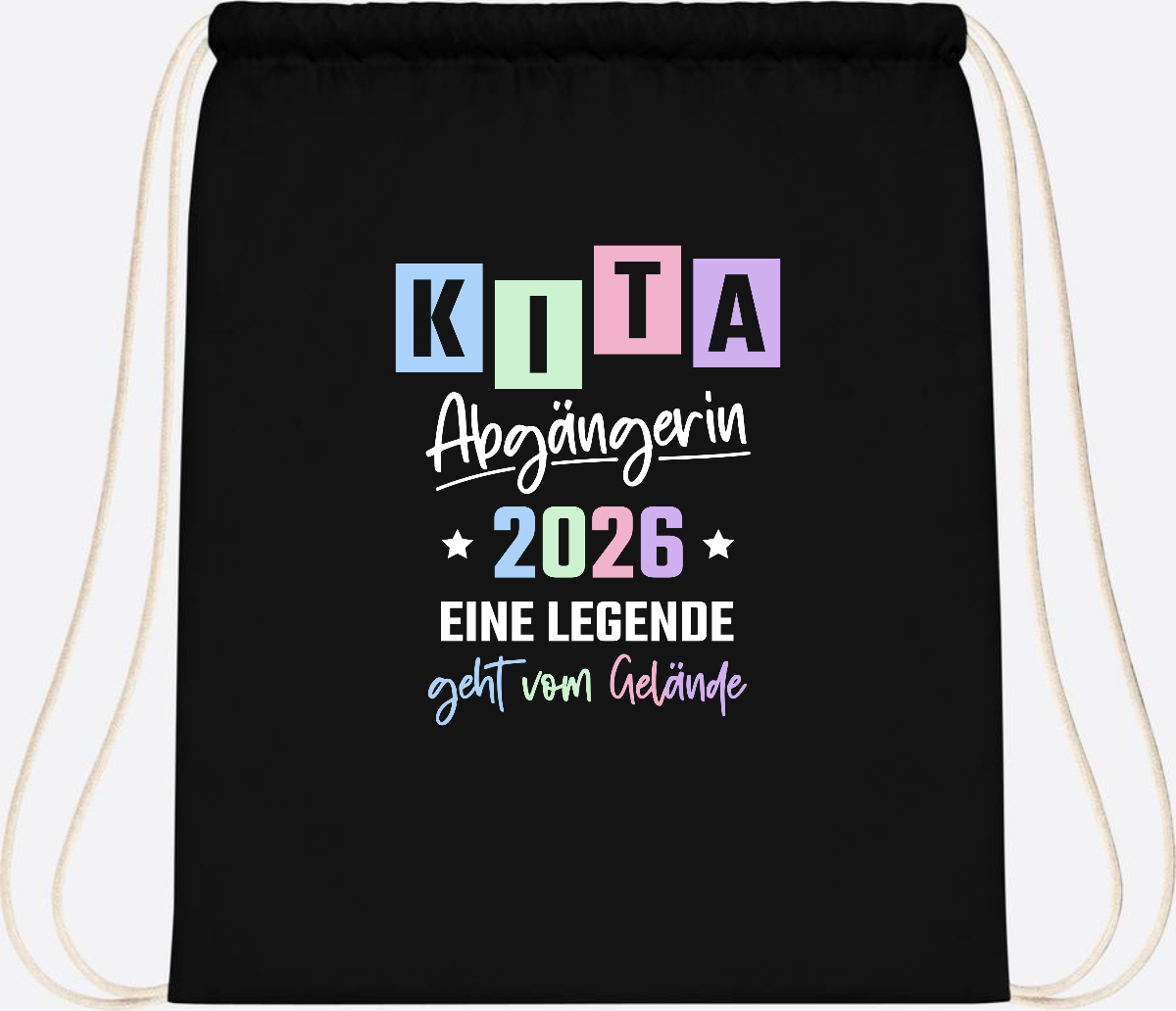 Kita Abgängerin 2026 Turnbeutel – Eine Legende geht - Black