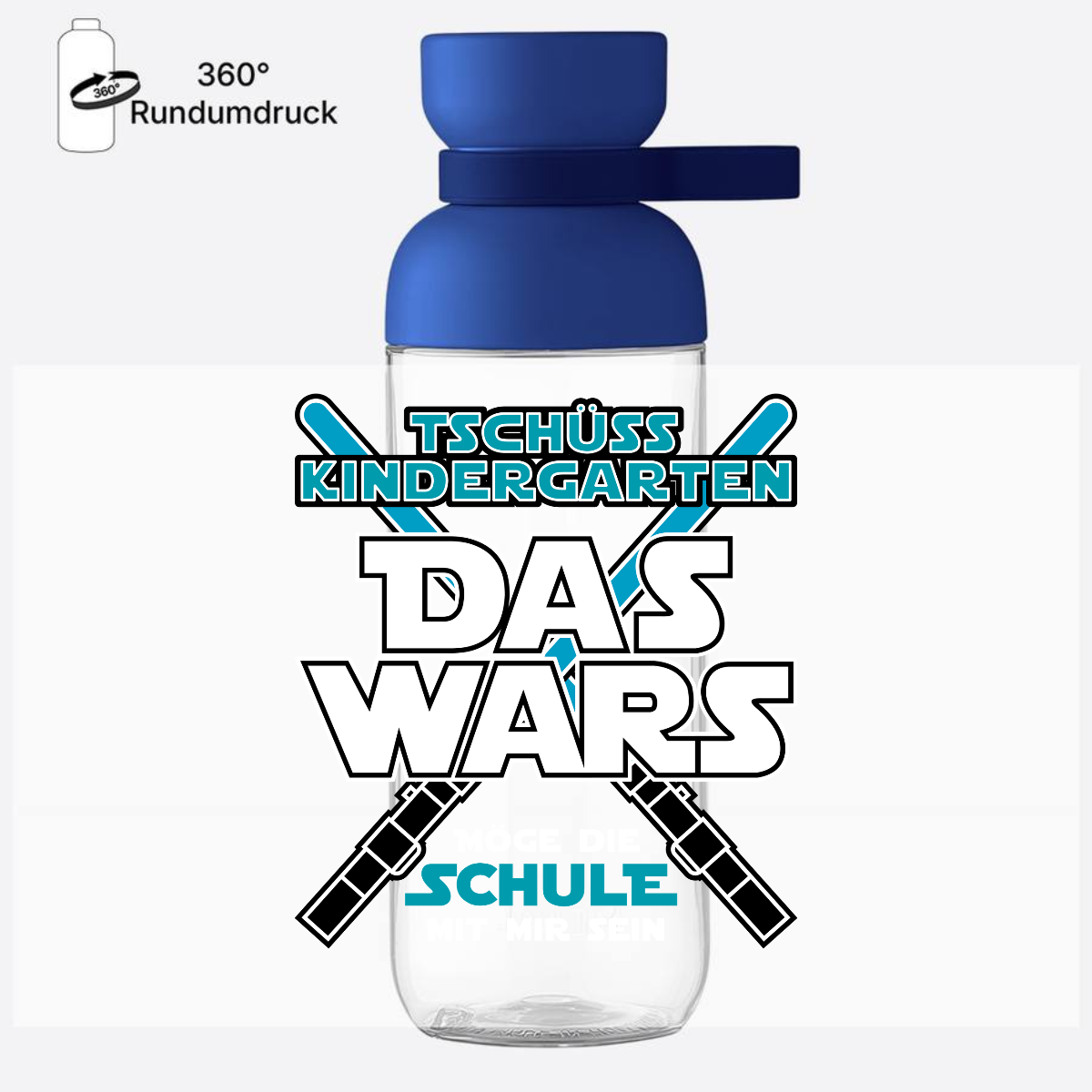 Personalisierte Trinkflasche Einschulung – Das Wars Kindergarten - Vivid Blue