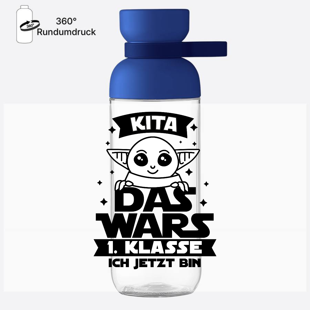 Personalisierte Trinkflasche Einschulung - Kita Das Wars - Vivid Blue