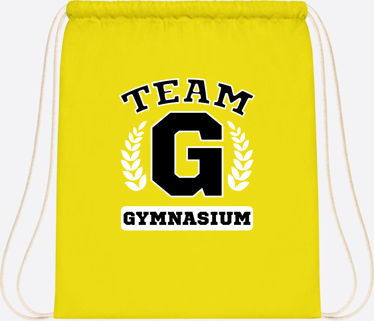 Personalisierter Turnbeutel "Team Gymnasium" zur Einschulung - Yellow