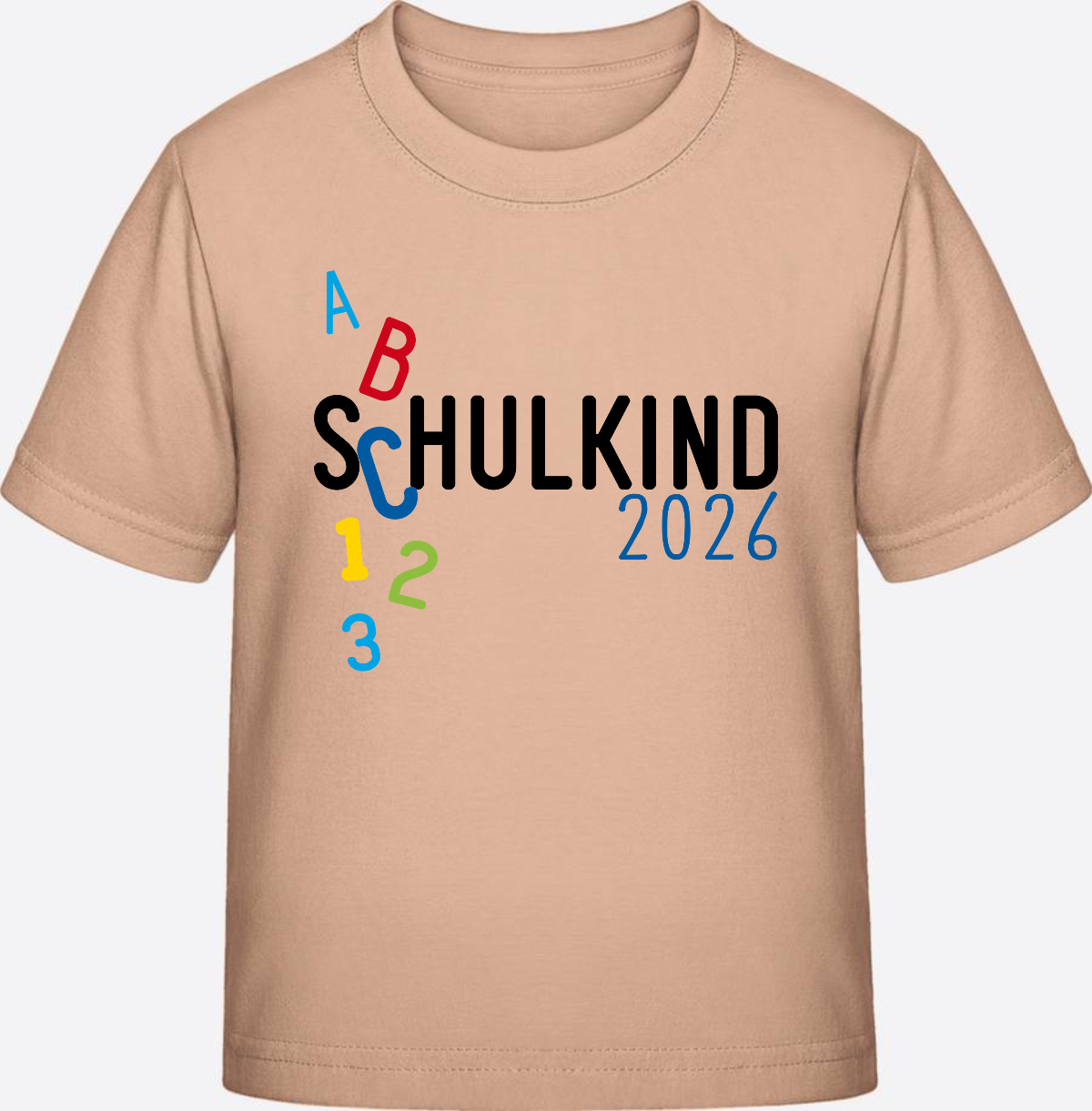 T-Shirt Schulkind 2026 ABC Blau – Personalisiert mit Name - Fraiche Peche