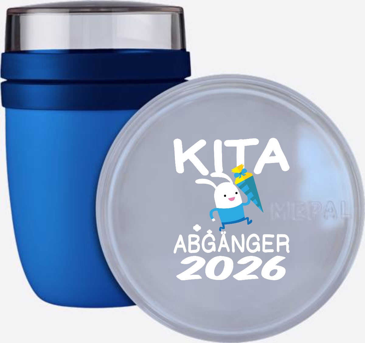Tasse Kita Abgänger 2026 – Hase mit Schultüte & Name - Vivid Blue