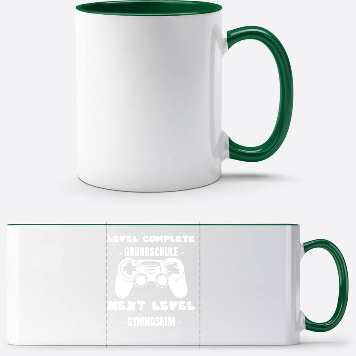 Tasse Next Level Gymnasium – Personalisiert mit Namen - Weiß/Dunkelgrün