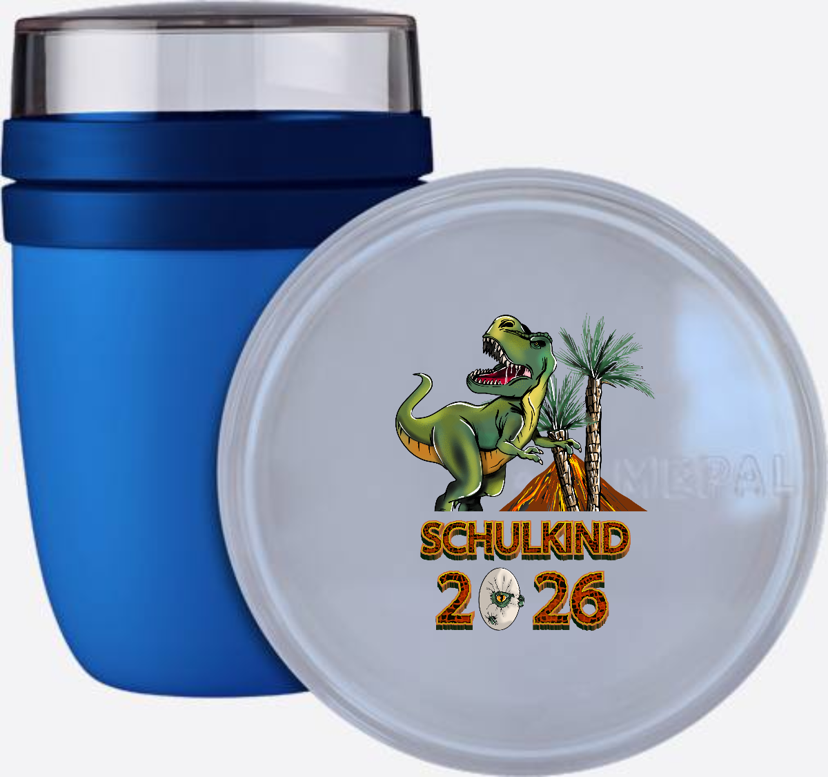 Tasse Schulkind 2025 T-Rex Dino – Personalisiert mit Name - Vivid Blue