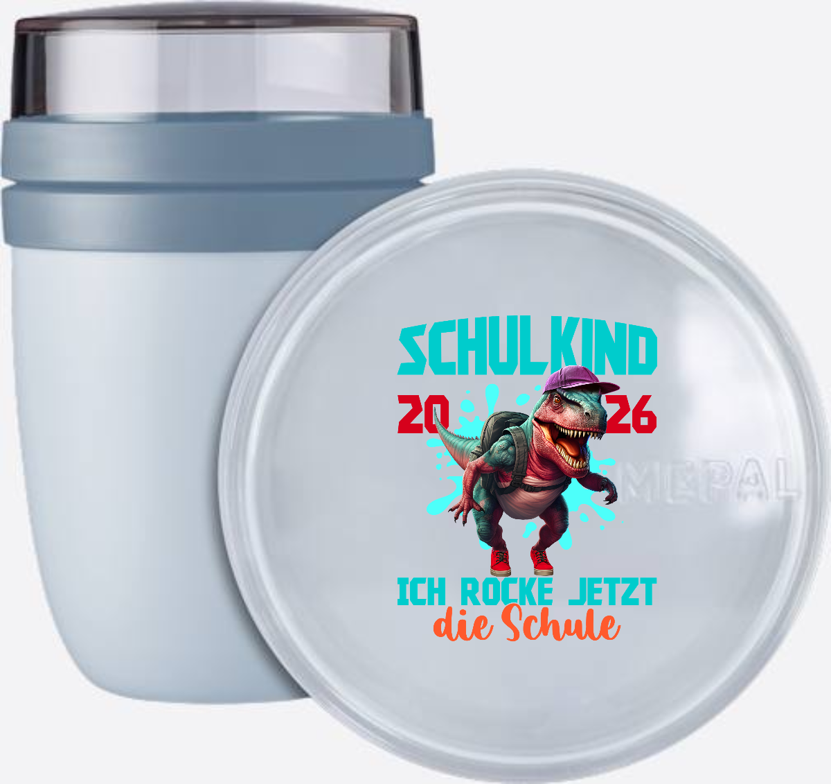 Tasse Schulkind 2026: Dino T-Rex – Ich rocke die Schule - Nordic Blue