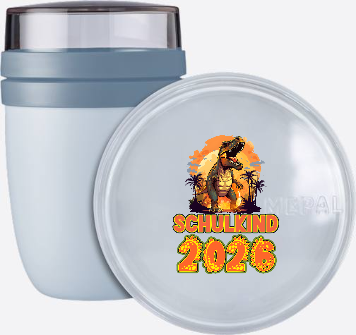 Tasse Schulkind 2026 Dinosaurier – Personalisiert mit Namen - Nordic Blue