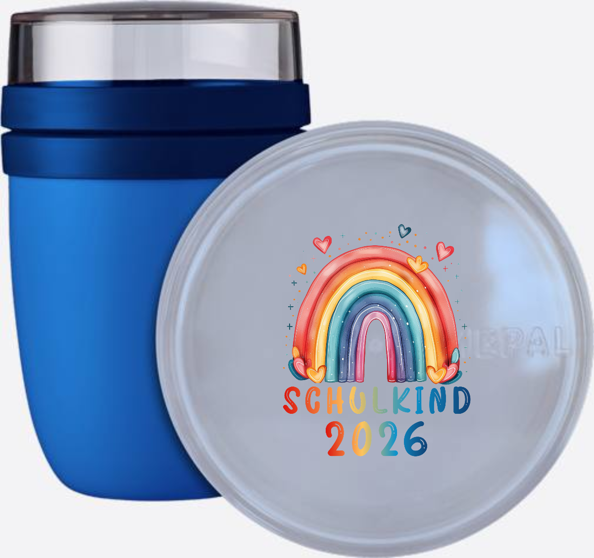 Tasse Schulkind 2026 Regenbogen – personalisiert mit Name - Vivid Blue