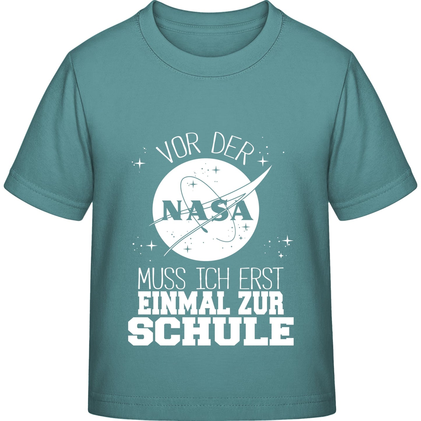 Kinder T-Shirt Einschulung NASA – Vor der NASA muss ich erst zur Schule