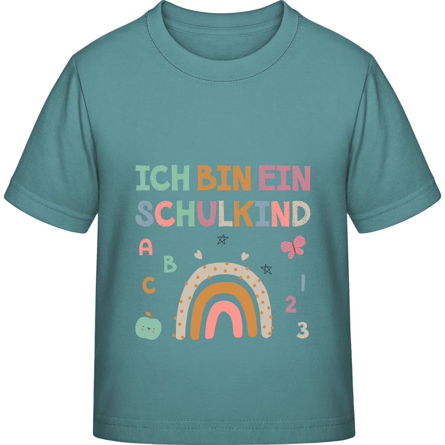 Kinder T-Shirt Einschulung Regenbogen – Ich bin ein Schulkind