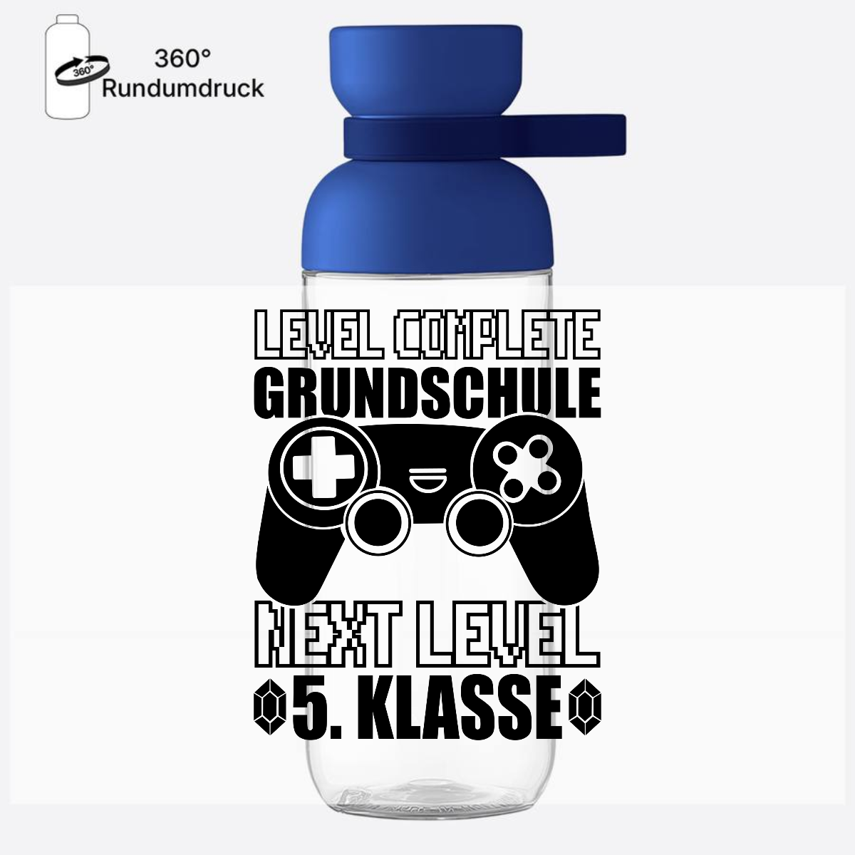 Trinkflasche mit Name – Next Level 5. Klasse - Vivid Blue