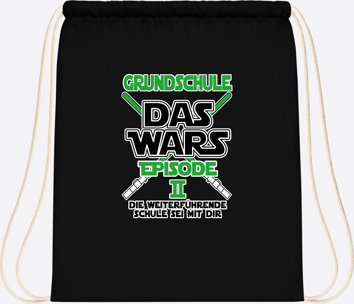 Turnbeutel Grundschule Das Wars - Episode 2 | Personalisiert - Black