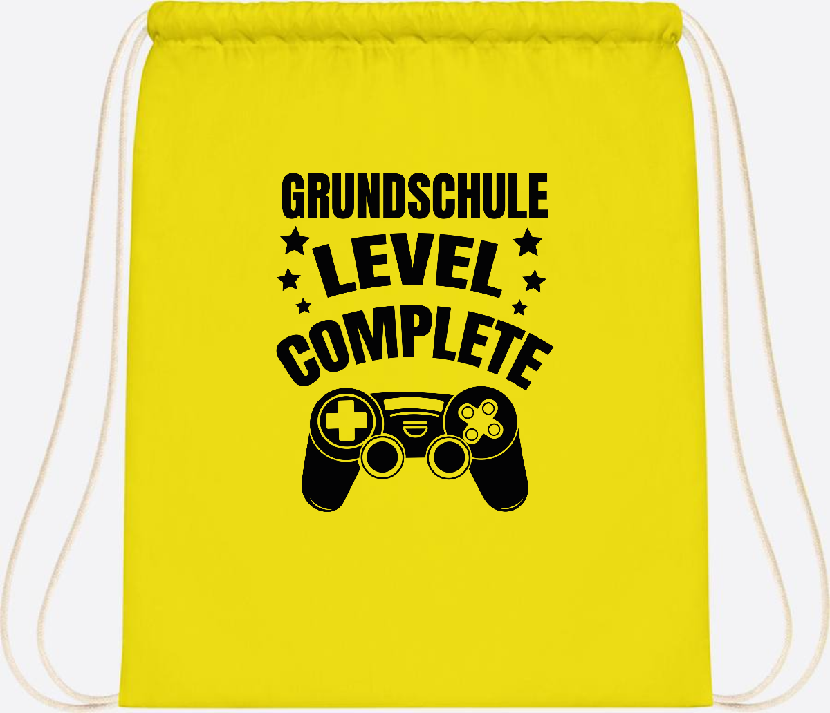 Turnbeutel mit Namen - Grundschule Level Complete Schwarz - Yellow