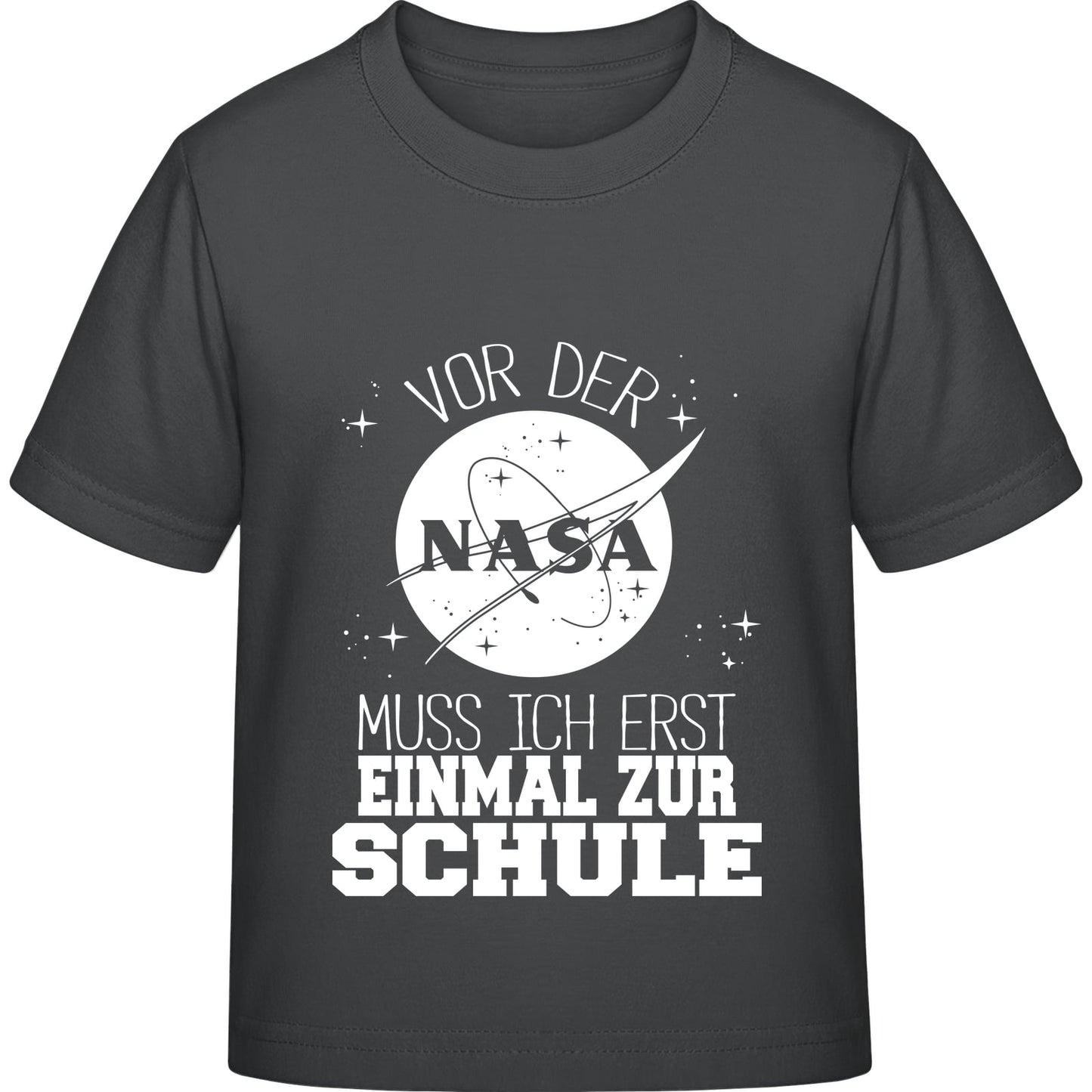 Kinder T-Shirt Einschulung NASA – Vor der NASA muss ich erst zur Schule