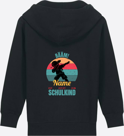 BÄÄM Schulkind Zip-Hoodie – Personalisiert mit Name für Jungen - Black