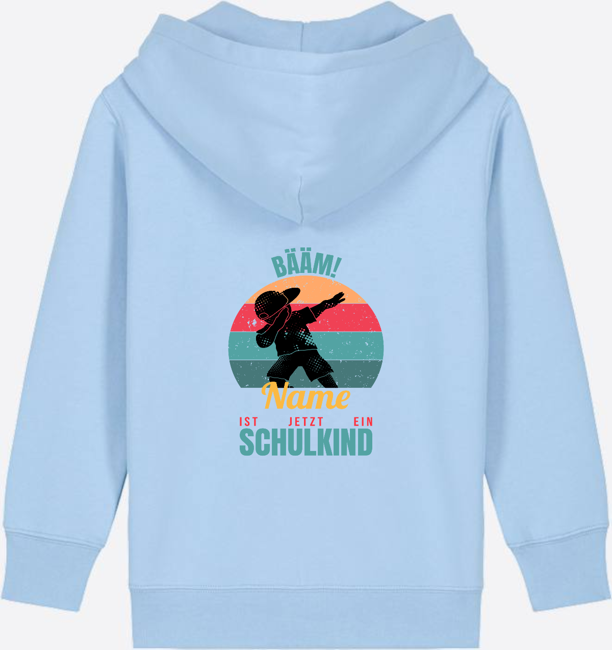 BÄÄM Schulkind Zip-Hoodie – Personalisiert mit Name für Jungen - Blue Soul
