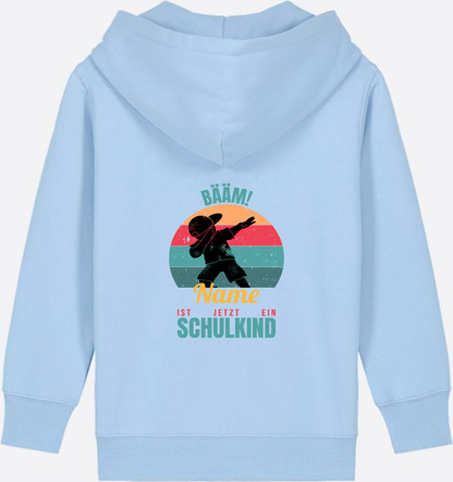 BÄÄM Schulkind Zip-Hoodie – Personalisiert mit Name für Jungen - Blue Soul