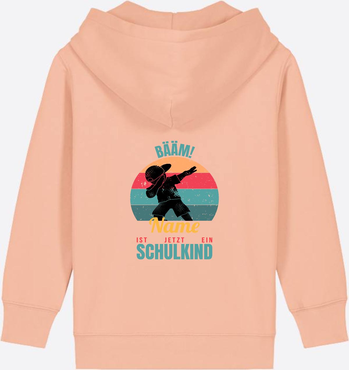 BÄÄM Schulkind Zip-Hoodie – Personalisiert mit Name für Jungen - Fraiche Peche