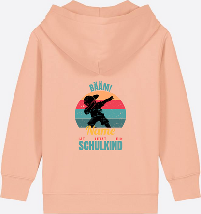 BÄÄM Schulkind Zip-Hoodie – Personalisiert mit Name für Jungen - Fraiche Peche