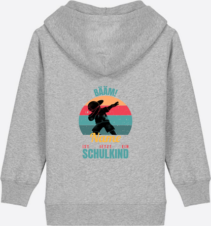 BÄÄM Schulkind Zip-Hoodie – Personalisiert mit Name für Jungen - Heather Grey