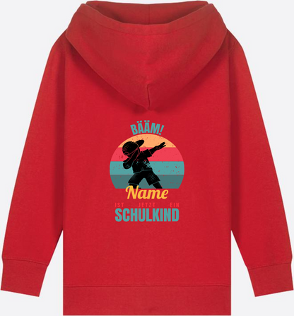 BÄÄM Schulkind Zip-Hoodie – Personalisiert mit Name für Jungen - Red