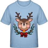Kinder T-Shirt Weihnachten Rentier – Niedliches Kranz-Motiv