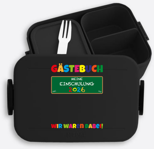 Brotdose Einschulung 2026 mit Name – Geschenk zum Schulanfang - Nordic Black