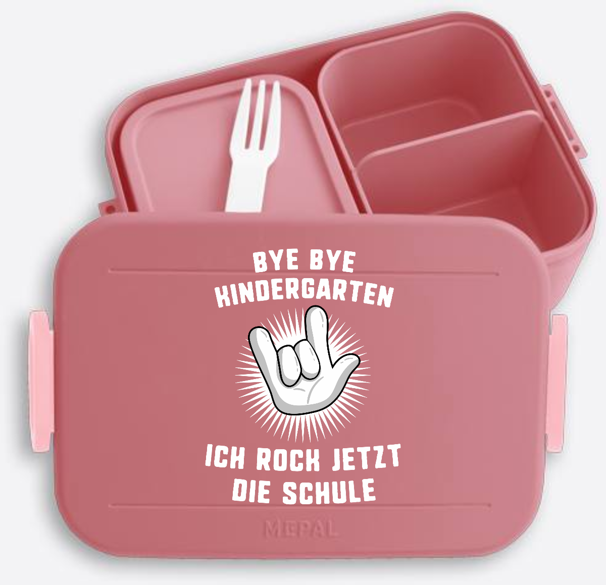 Brotdose Einschulung – Bye Bye Kindergarten Ich rock die Schule - Vivid Mauve