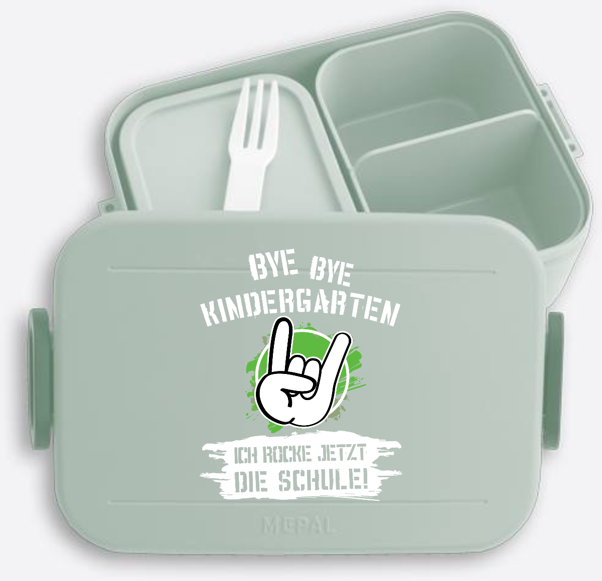 Brotdose Einschulung: Bye Bye Kindergarten – Ich rocke die Schule - Nordic Sage