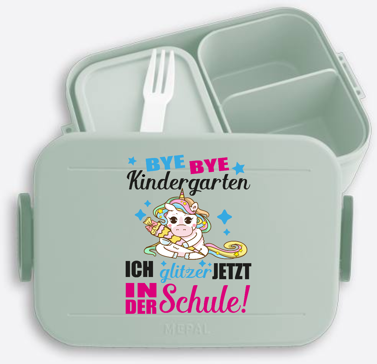 Brotdose Einschulung mit Name – Ich glitzer jetzt Einhorn - Nordic Sage