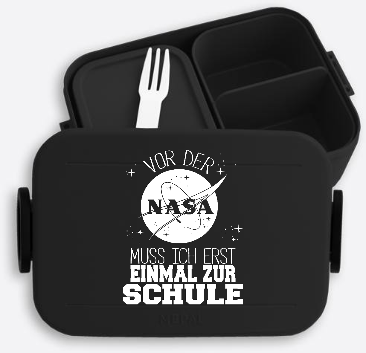 Brotdose Einschulung mit Name – Vor der NASA zur Schule - Nordic Black