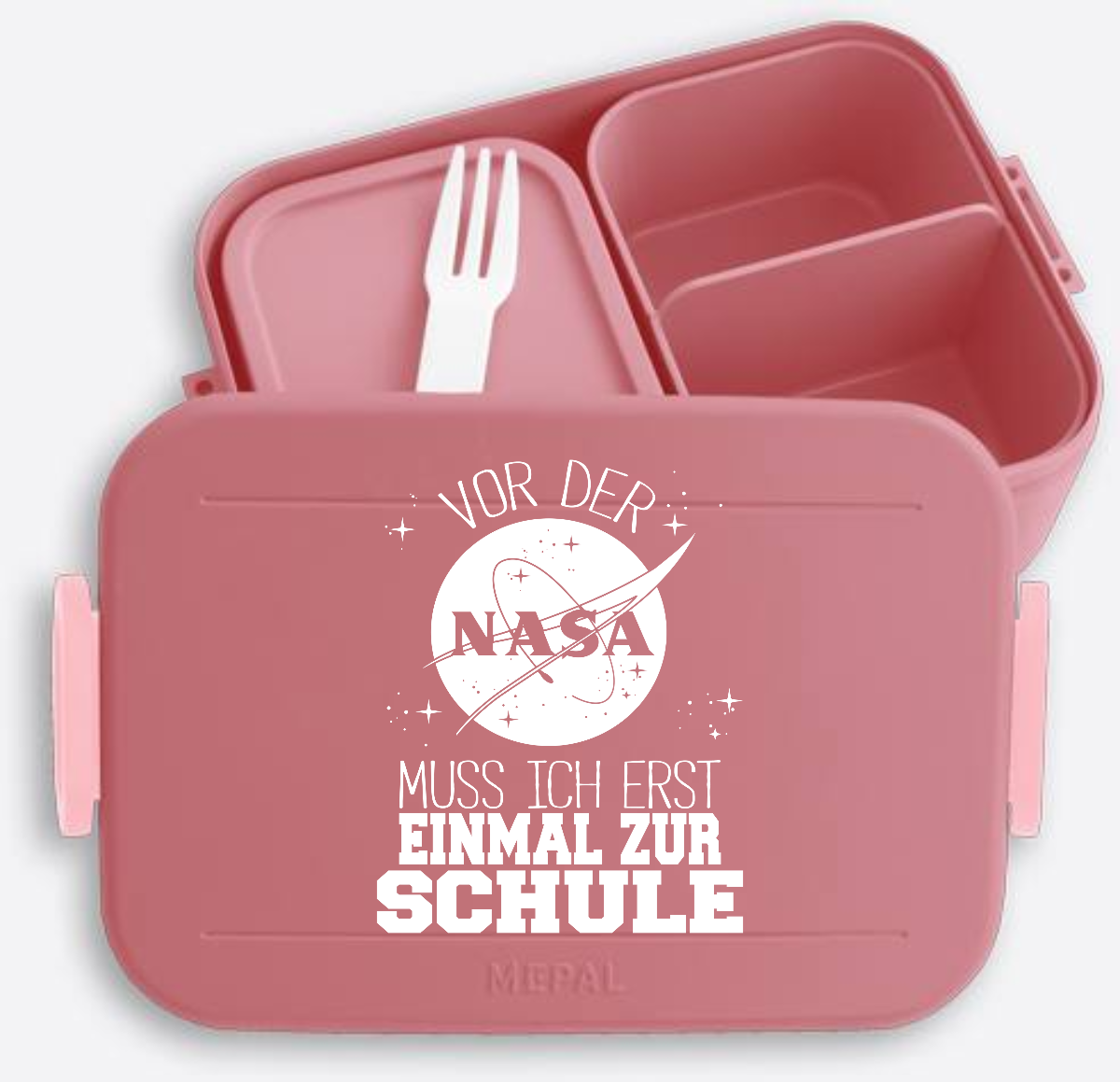 Brotdose Einschulung mit Name – Vor der NASA zur Schule - Vivid Mauve