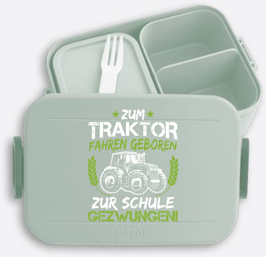 Brotdose Einschulung mit Name – Zum Traktor fahren geboren - Nordic Sage