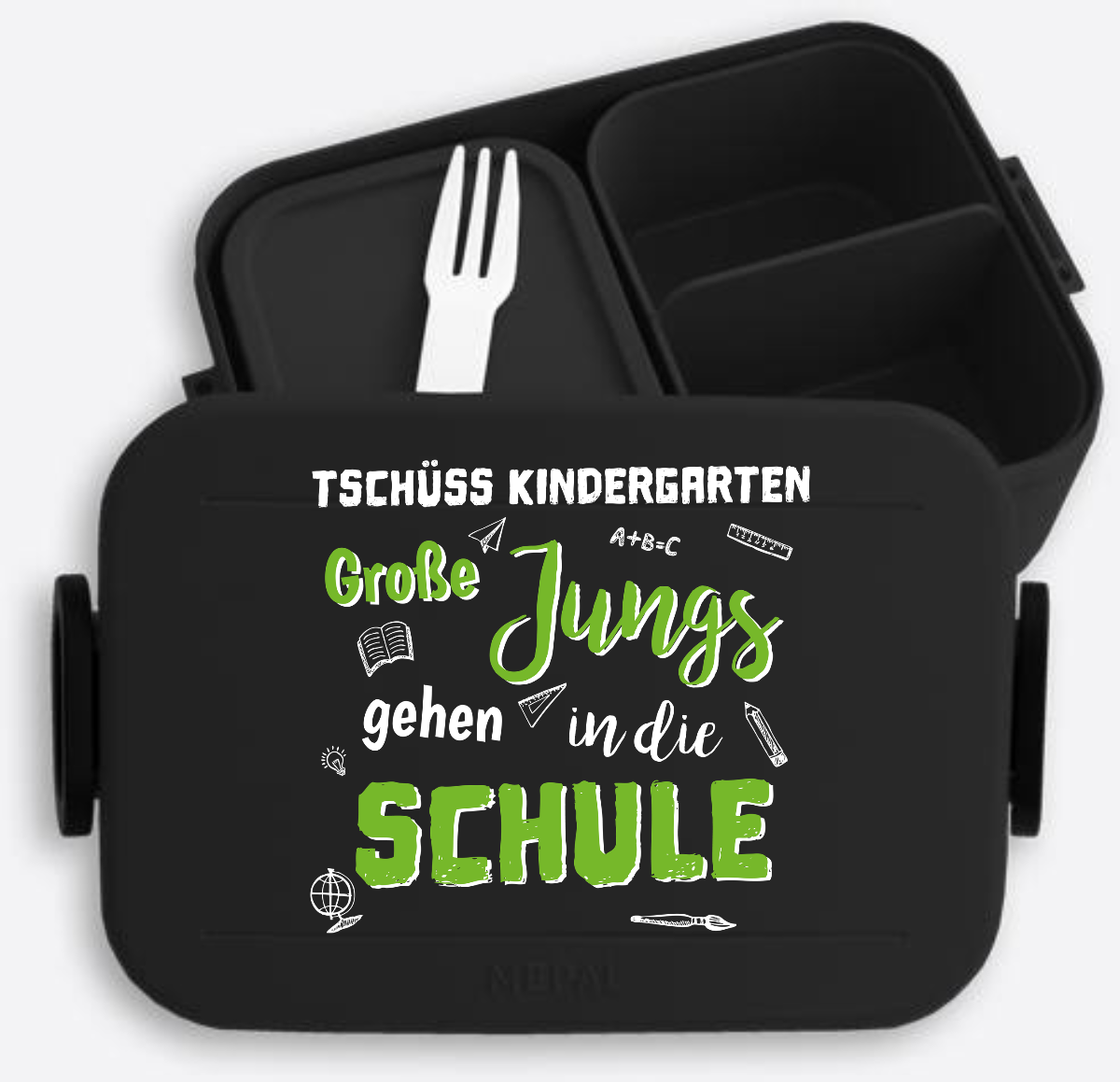 Brotdose Einschulung: Tschüss Kindergarten, Große Jungs - Nordic Black