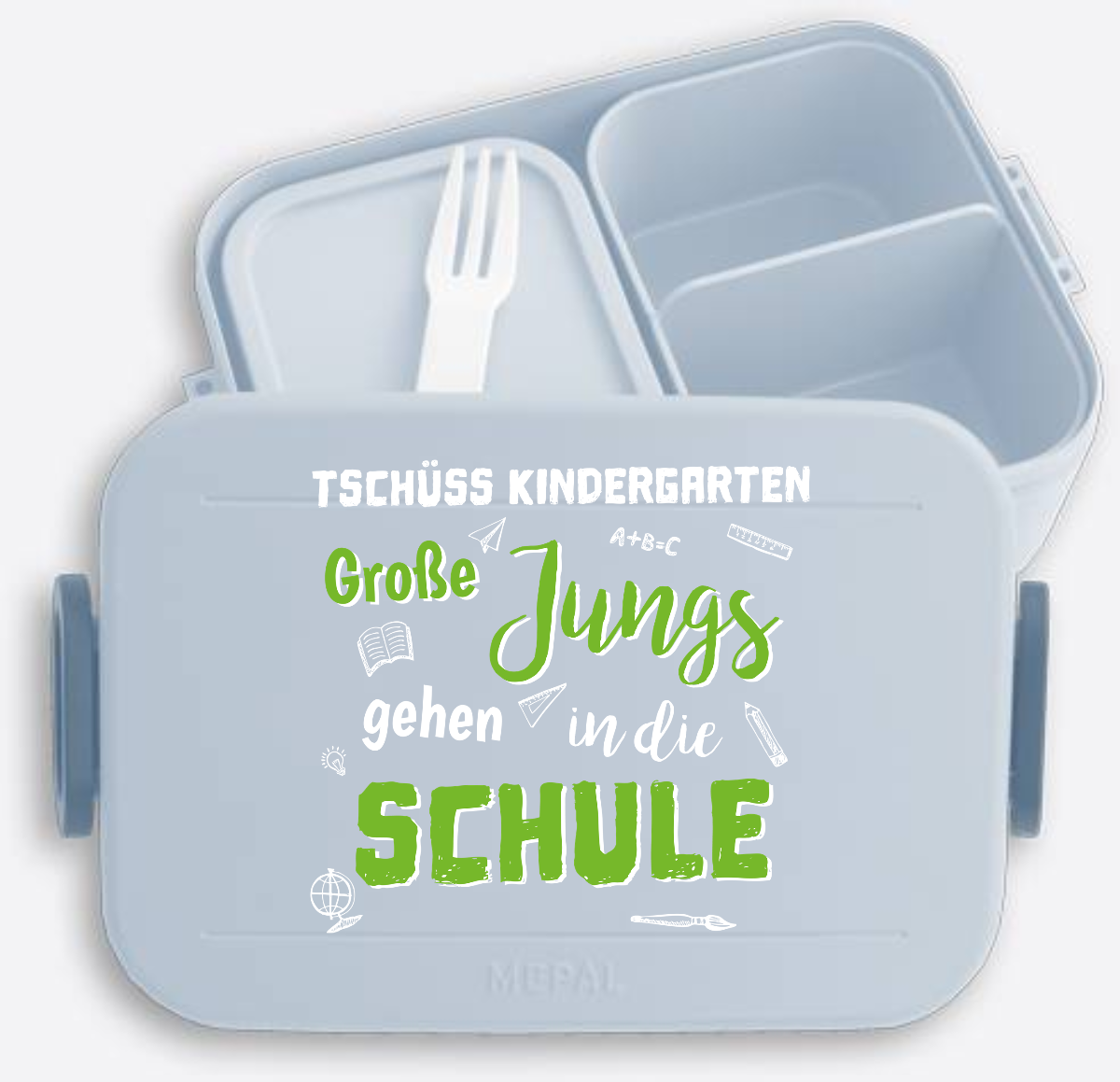 Brotdose Einschulung: Tschüss Kindergarten, Große Jungs - Nordic Blue
