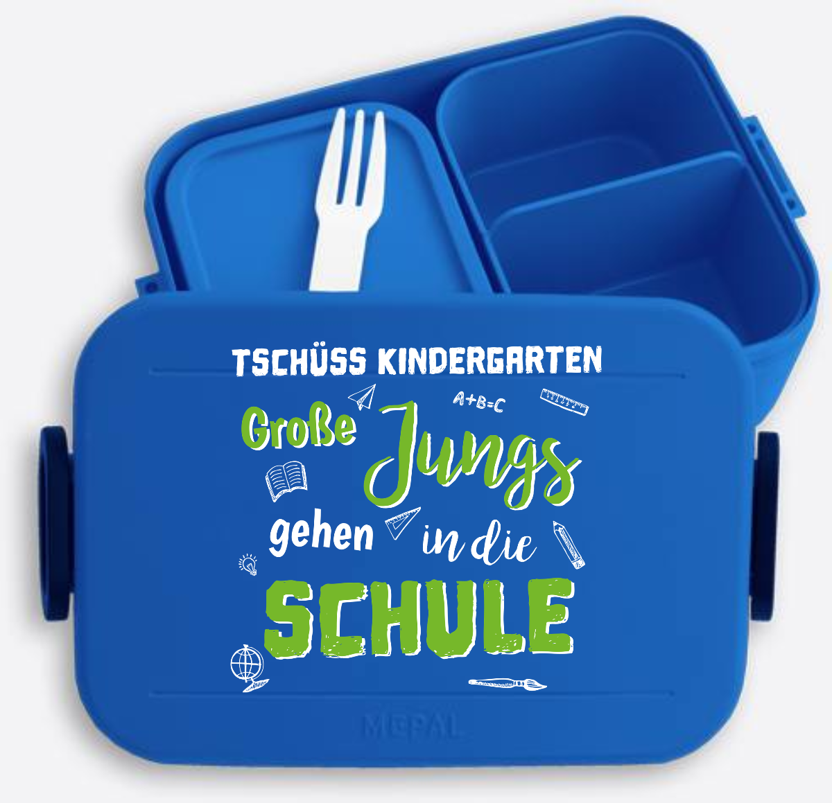 Brotdose Einschulung: Tschüss Kindergarten, Große Jungs - Vivid Blue