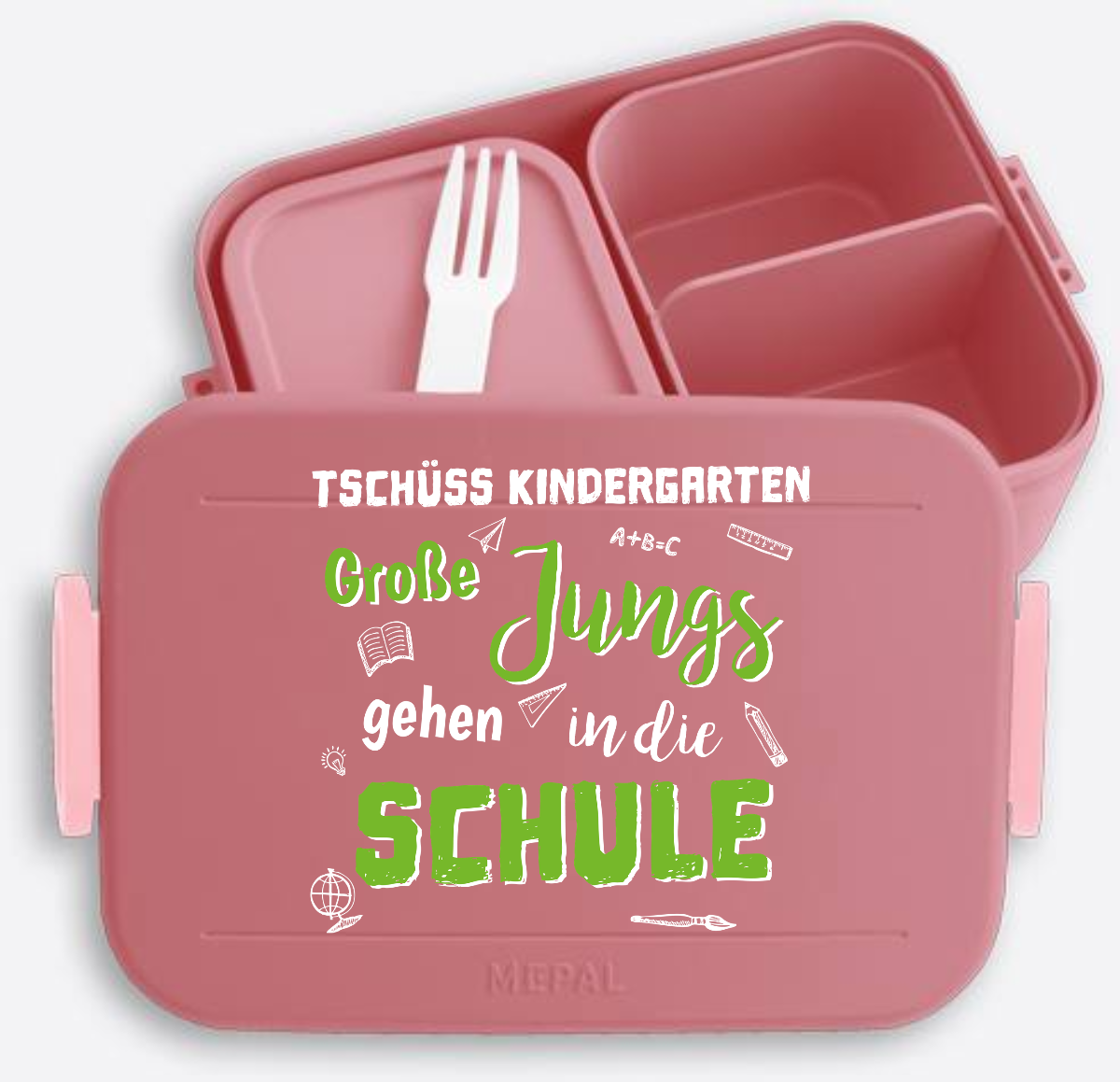 Brotdose Einschulung: Tschüss Kindergarten, Große Jungs - Vivid Mauve