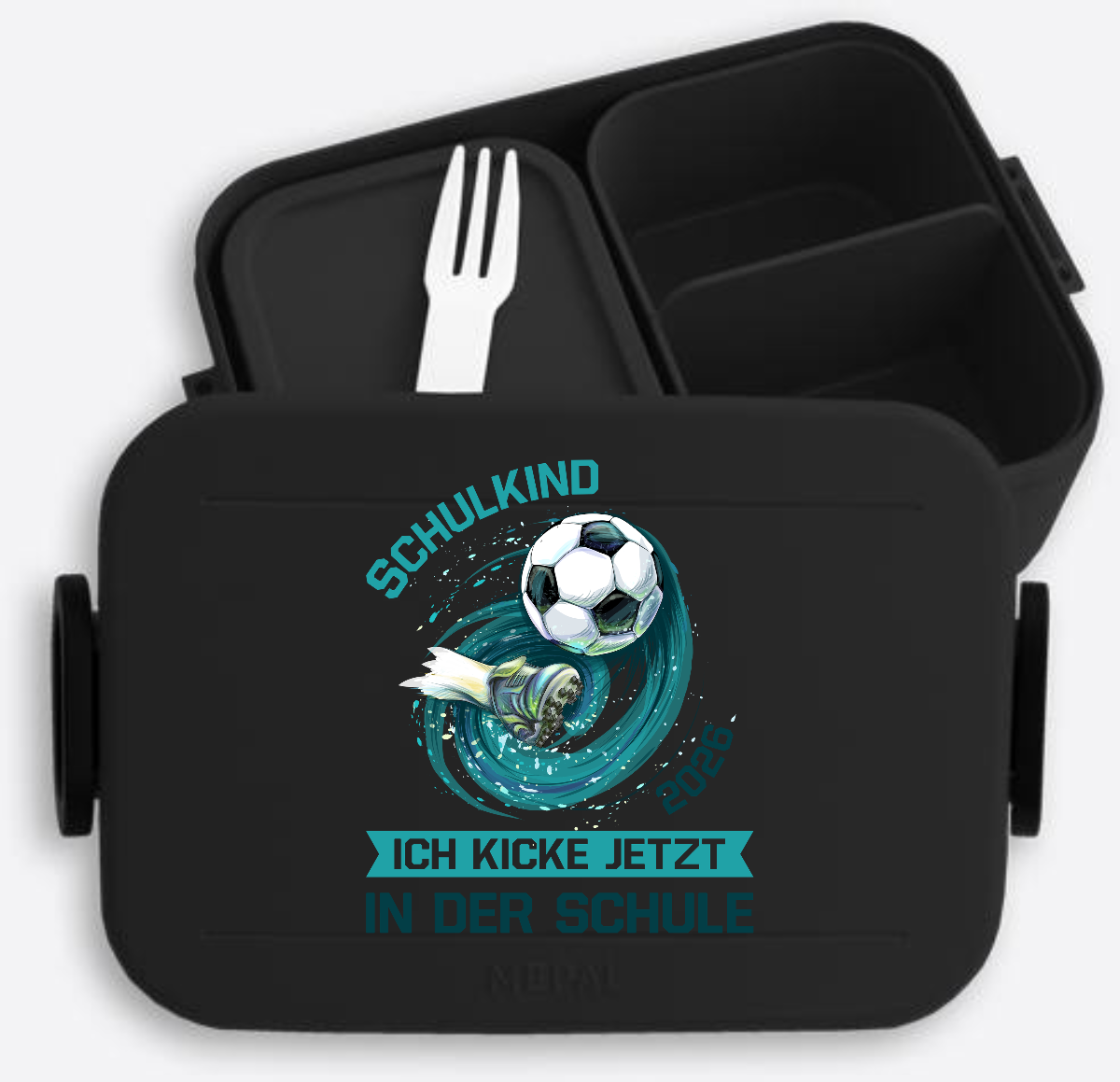 Brotdose Fußball Schulkind 2026 – Geschenk zur Einschulung - Nordic Black