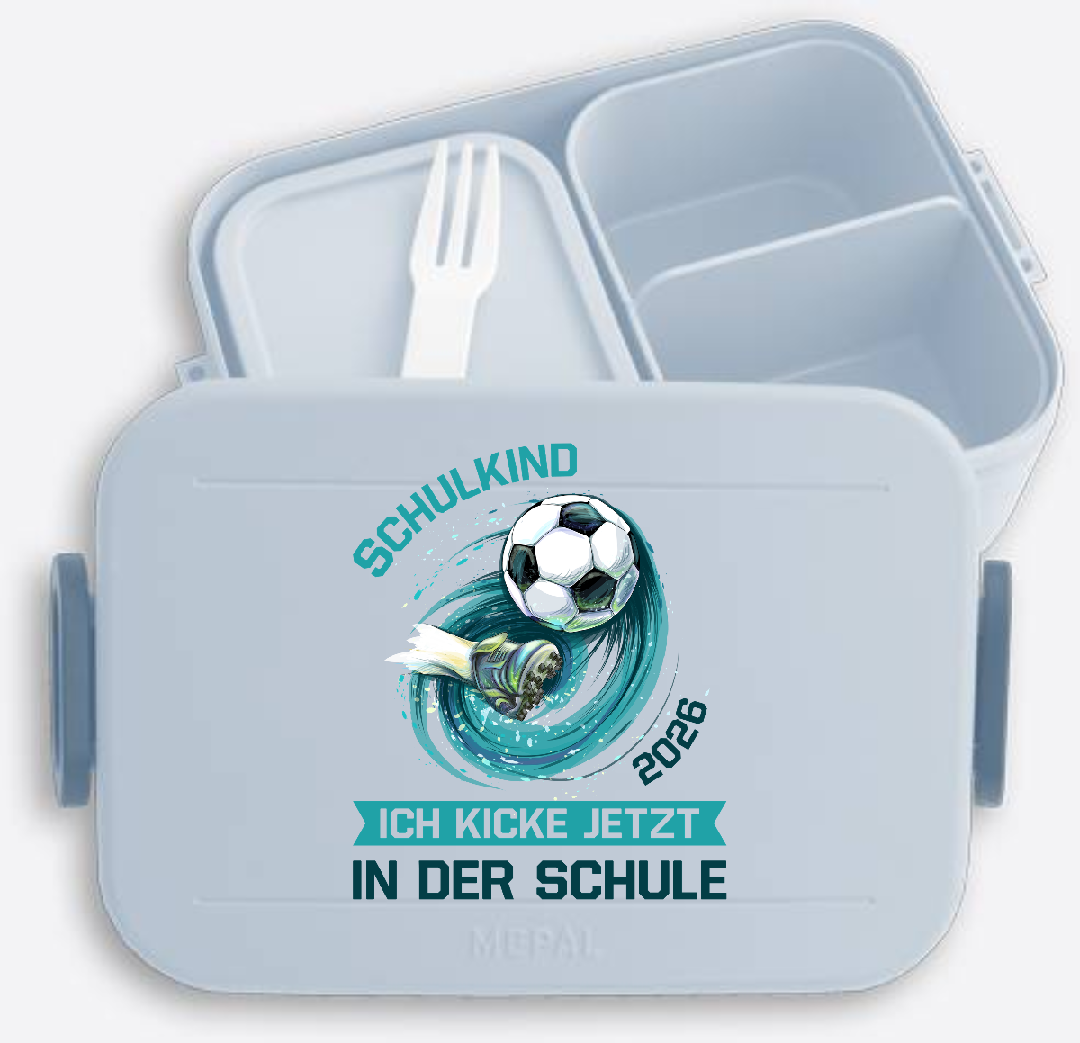 Brotdose Fußball Schulkind 2026 – Geschenk zur Einschulung - Nordic Blue