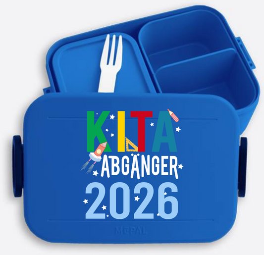 Brotdose Kita Abgänger 2026 mit Name – Geschenk Einschulung - Vivid Blue