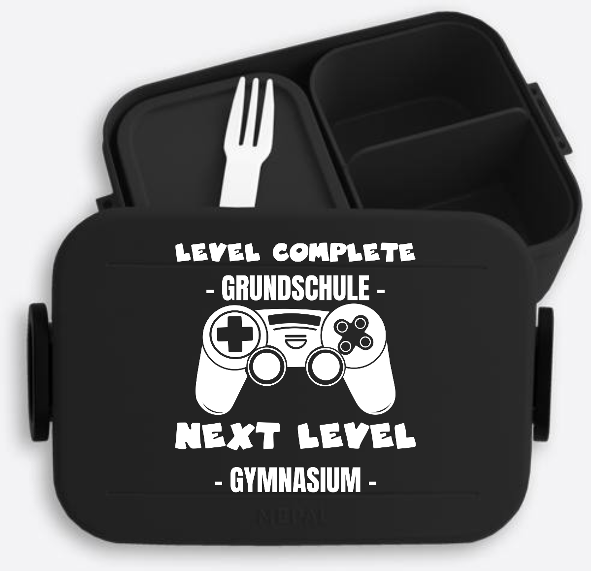Brotdose Next Level Gymnasium mit Name personalisiert - Nordic Black