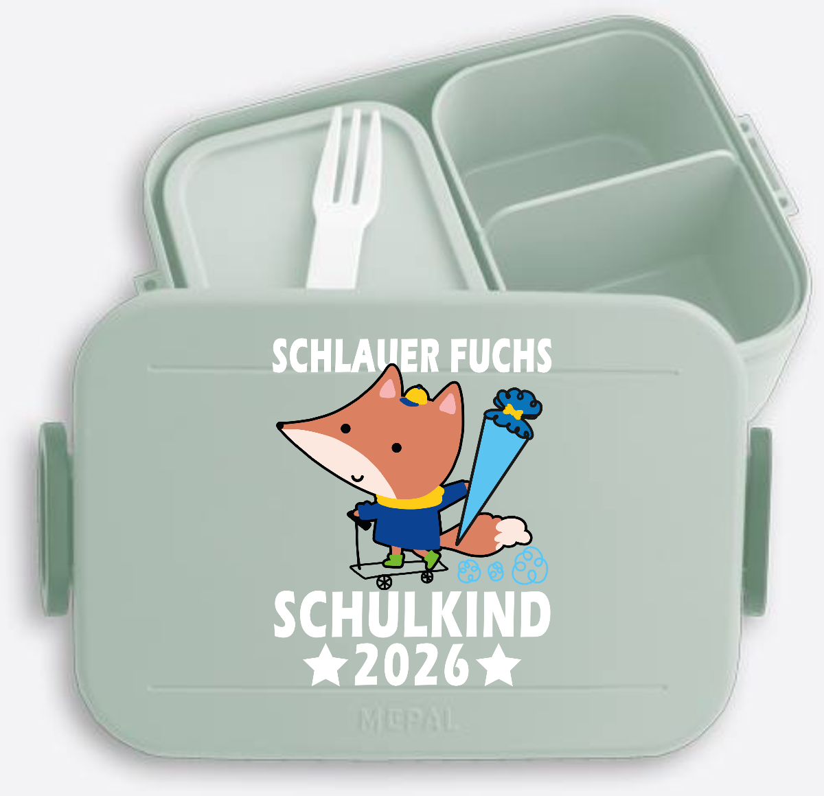 Brotdose Schlauer Fuchs Schulkind 2026 – mit Name - Nordic Sage